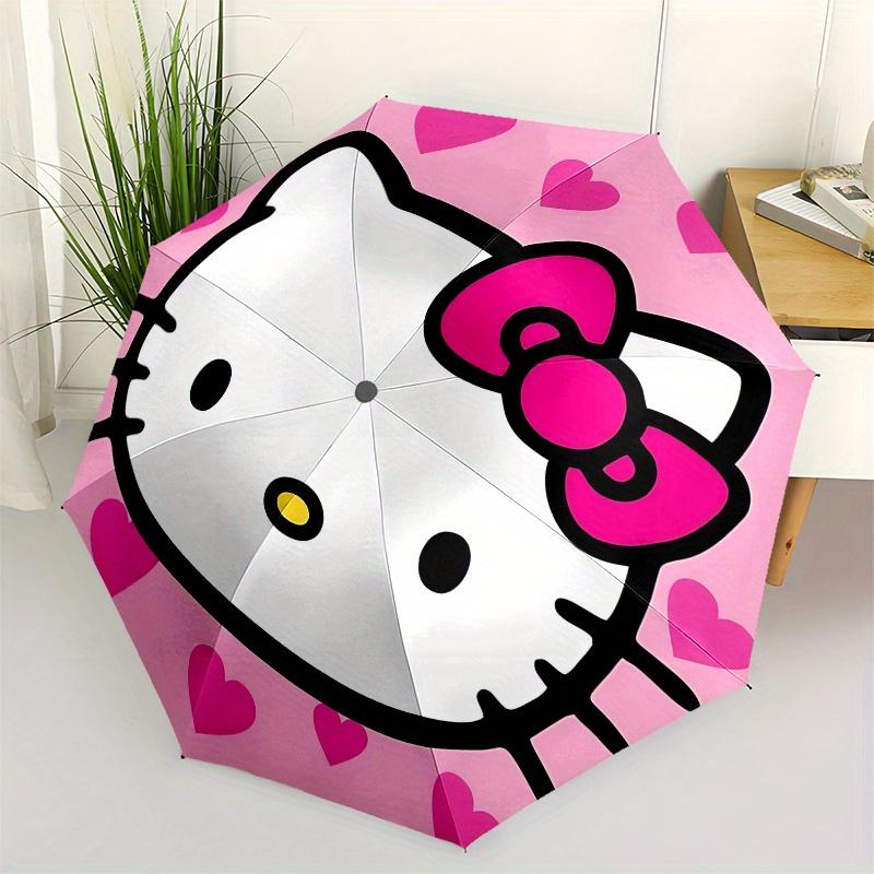 

Kitty, Hearts Automatic opening and closing folding umbrella with 8-rib frame and compact travel design, perfect for all occasions | Stylish