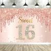 Rose Gold Glücklicher 18. Geburtstag Party Hintergrund Glitzer Diamant Geburtstag Hintergrund Mädchen Süß Geburtstagsparty Banner Fotografie