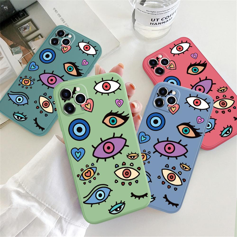 For OPPO A60 A18 A38 A52 A53 A96 A76 A36 A78 A98 Realme C30 C31 C33 C35 C55 C65 C67 Creative Eyes Design Soft Full Lens Protect Phone Case
