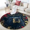 Black Bear Round Area Rug,Carpet Rug for Living Room Bedroom Sofa Playroom Decor,Non-slip Floor Mat