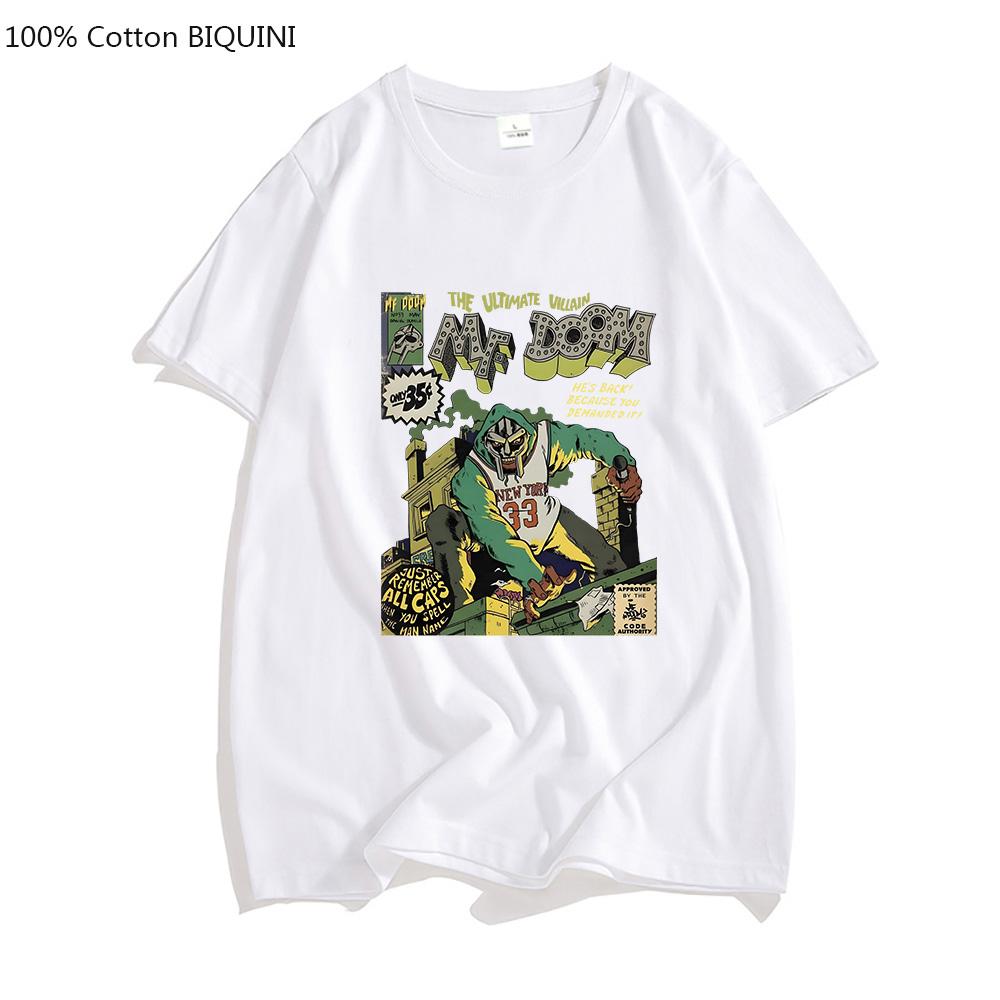 

MF DOOM Чоловічі Фантазійні Футболки З Маскою Мода Американські Аніме Футболки 100% Бавовна Футболки на Чотири Сезони Повсякденний Красивий Топ 4XL