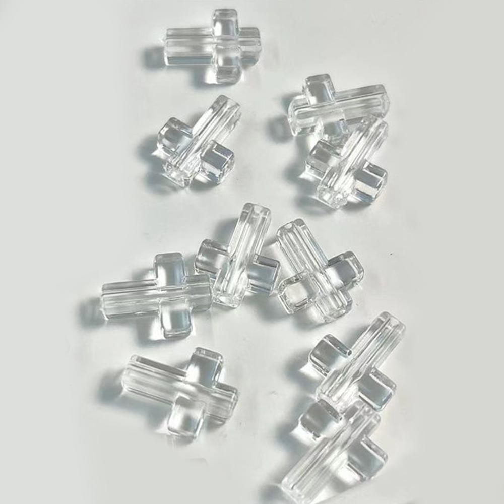 10Pcs Transparent Cross Accessory Packaging Material Cross Bead Diy Card Bag Accessory Bracelet Necklace Accessory