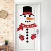 2026 Christmas Decoration Door Stickers Non-woven Snowman Refrigerator Wall Window Sticker Xmas Home Decorations