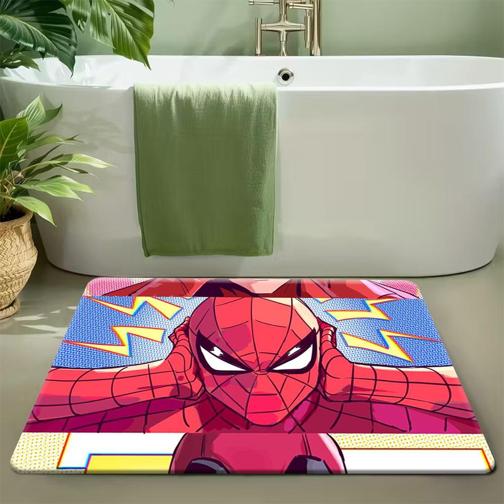 1pc Marvel Iron for Man Themed Printed Doormat, Flannel Machine-Washable Rectangular Rug, Decorative Door Mat, Kitchen Mat, Ou