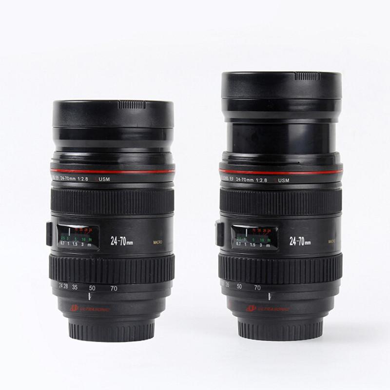 Cupa Obiectiv SLR Model Obiectiv Telescopic Cameră Cupă Casual din Plastic cu Capac Cană de Cafea Negru Cănă de Apă Cadou Creativ