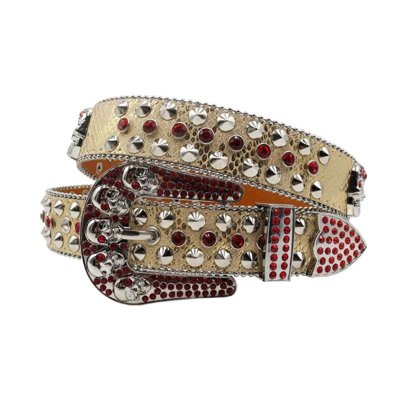 Blingbling Rhinestones Waist Belt Studded Grommet Buckle Rivets Costumes Rhinestones Heavy Duty for Jeans Pants