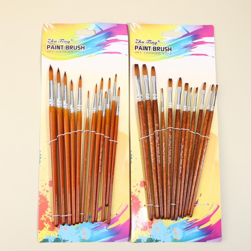Professional Fine Detail Artist Brushes Set Flat and Pointed Head Premium Paint Brushes for Canvas Watercolor Art Drawing