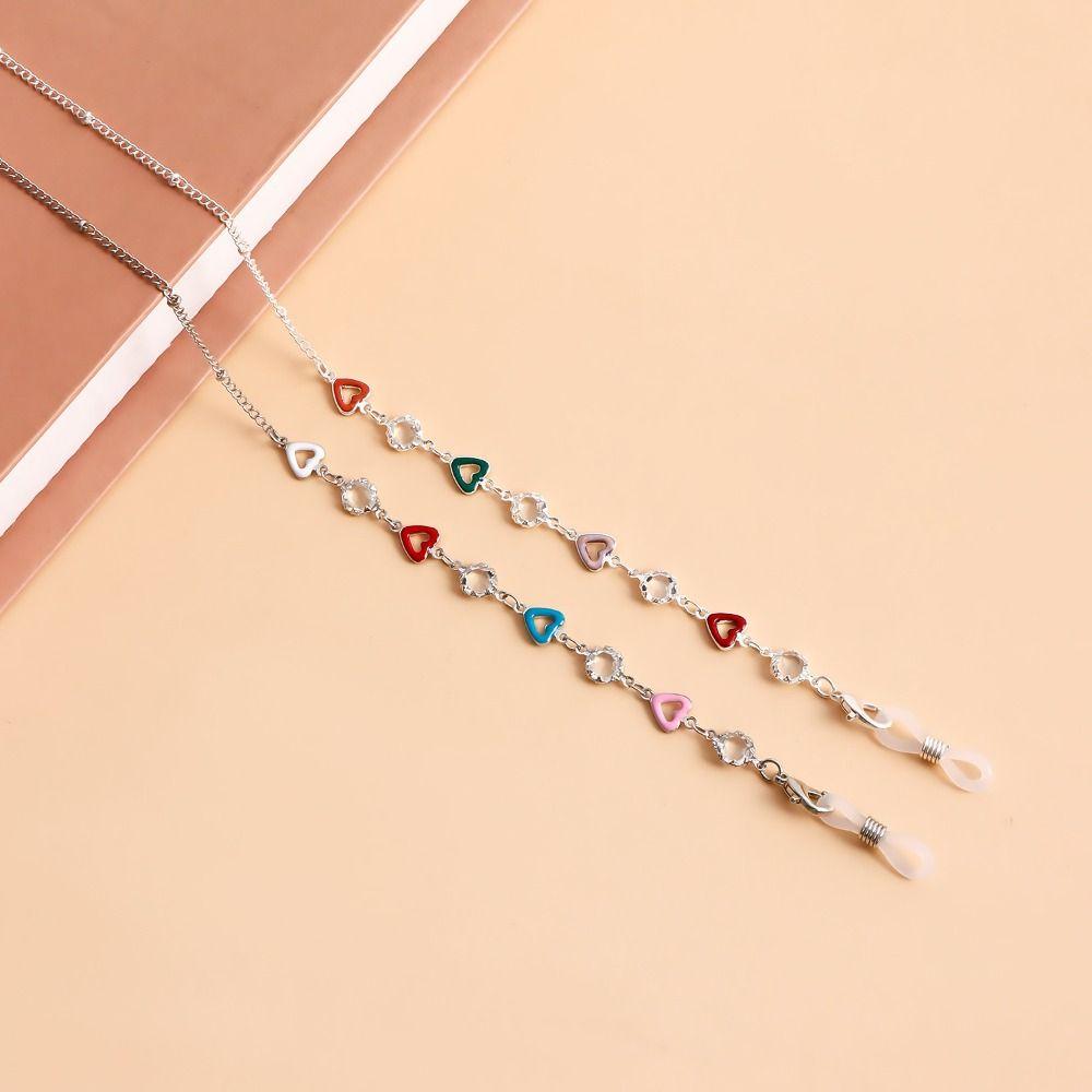 Metal Chain Sunglasses Chains Rhinestone Beads Eyeglass Lanyard Metal Glasses Chain Women Girls