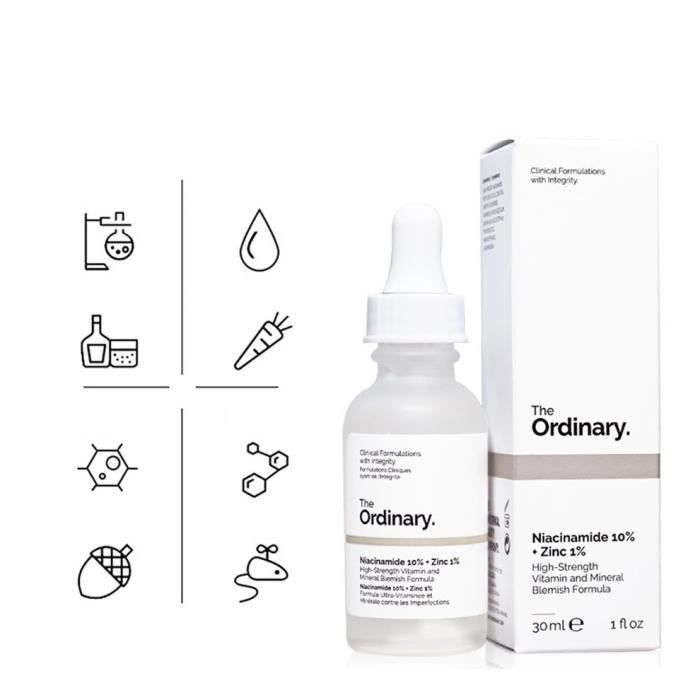 Sérum Facial - TheOrdinary - 10% Niacamide - 1% Essence De Zinc - 30 Ml - Vegan