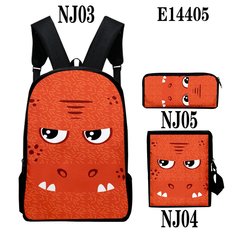 Klassiek Nieuwigheid Schattig dier 3D Print 3 stuks/Set leerling Schooltassen Laptop Dagrugzak Rugzak Schuin gedragen schoudertas Etui