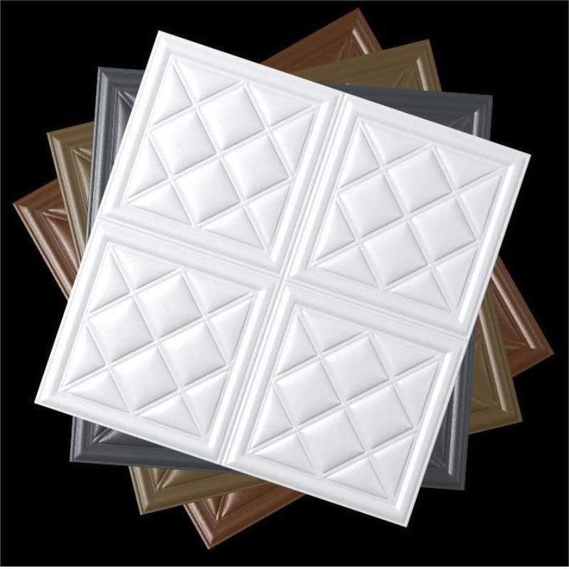 1Pcs 70x77cm 3D Tile Brick Wall Paper Self-adhesive Waterproof Foam Panel Wallpaper Living Room Home Decoration