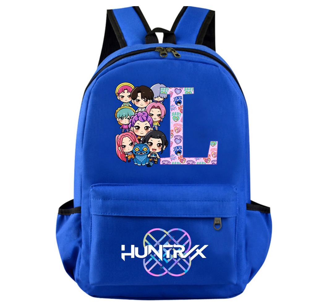 Mochila Estampada Caçadores de Demônios Kpop com 26 Letras Inglesas para Adolescente Estudante Menina Menino Mochila Escolar Bolsa de Livros Mulheres Grande Capacidade Bolsa de Viagem Presente para Criança Rucksak