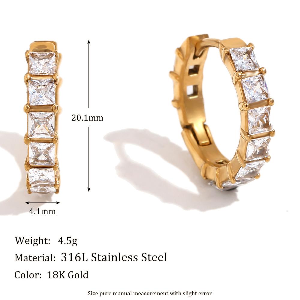 

MamacitaSlay Classic 20 mm AAA Zircon Hoops 18K Gold Plated Earrings Stainless Steel Earrings Woman Luxury Quality Jewelry золотой