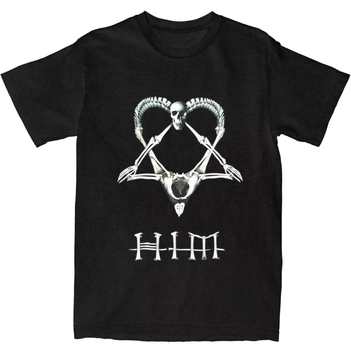 

Чоловіча футболка Ville Valo Heartagram Love Metal Літня вулична бавовняна футболка Модна вільна футболка з коротким рукавом M