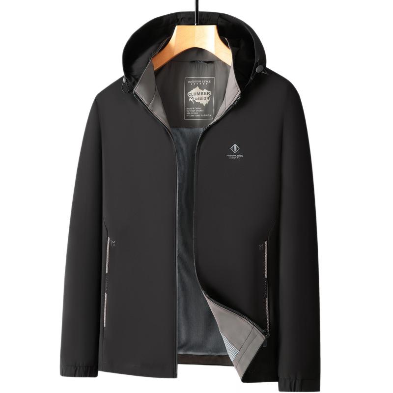 New Men's Jacket Spring and Autumn New Hooded Casual Versatile Jacket Trendy and Fashionable