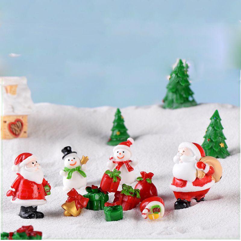 Santa Mini Christmas Claus Snowman Micro Landscape Miniatures Ornament Figurines
