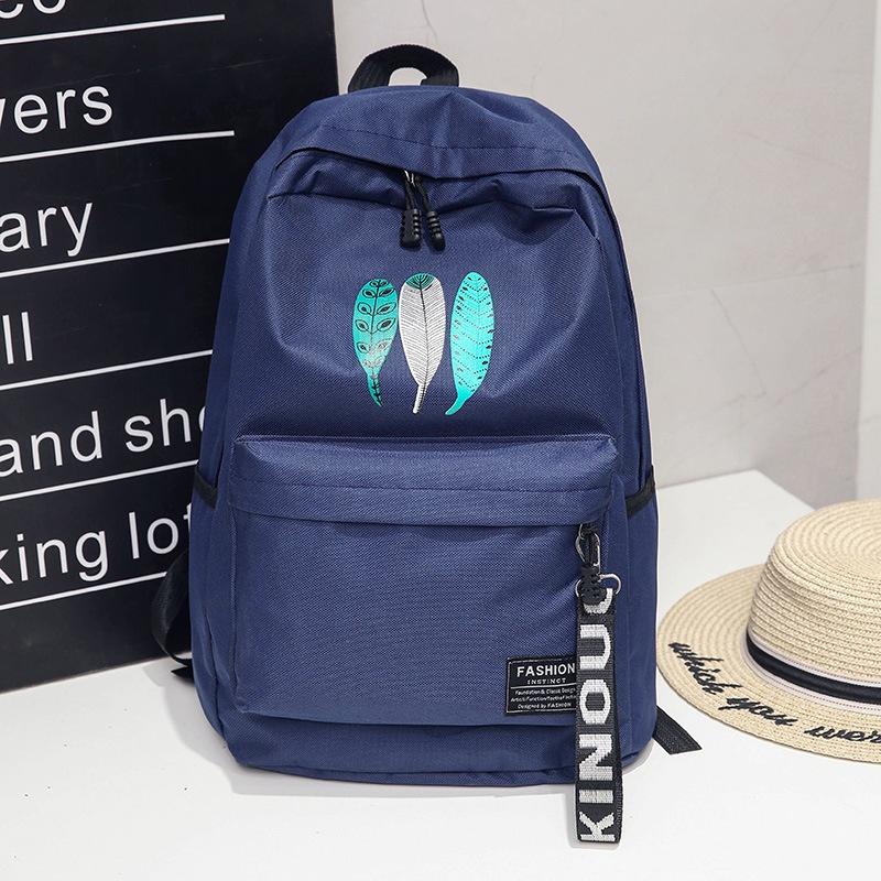 IELGY Korean school style leaf print canvas backpack серый — фото 4