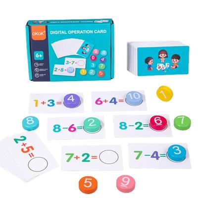 Placa de madeira para crianças, combinação cognitiva, adição, subtração, operação, montessori, pensamento lógico, treinamento, brinquedos de matemática