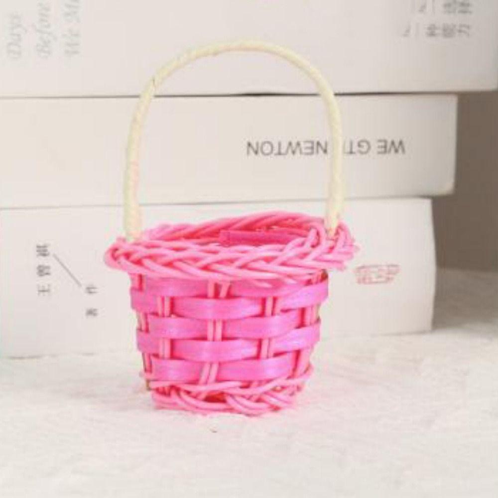 DIY Handmade Dollhouse Basket Mini Miniature Handheld Vine Basket  For BJD Dolls/for Ob11 Dolls