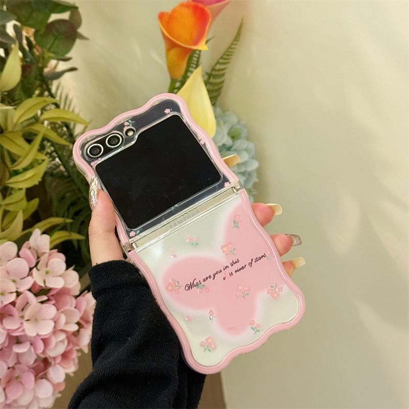 For Samsung Galaxy Z Flip 3 4 5 Case Cute Butterfly Flower Bracelet Wave Clear Shockproof Cover For Samsung Z Flip5 ZFlip5