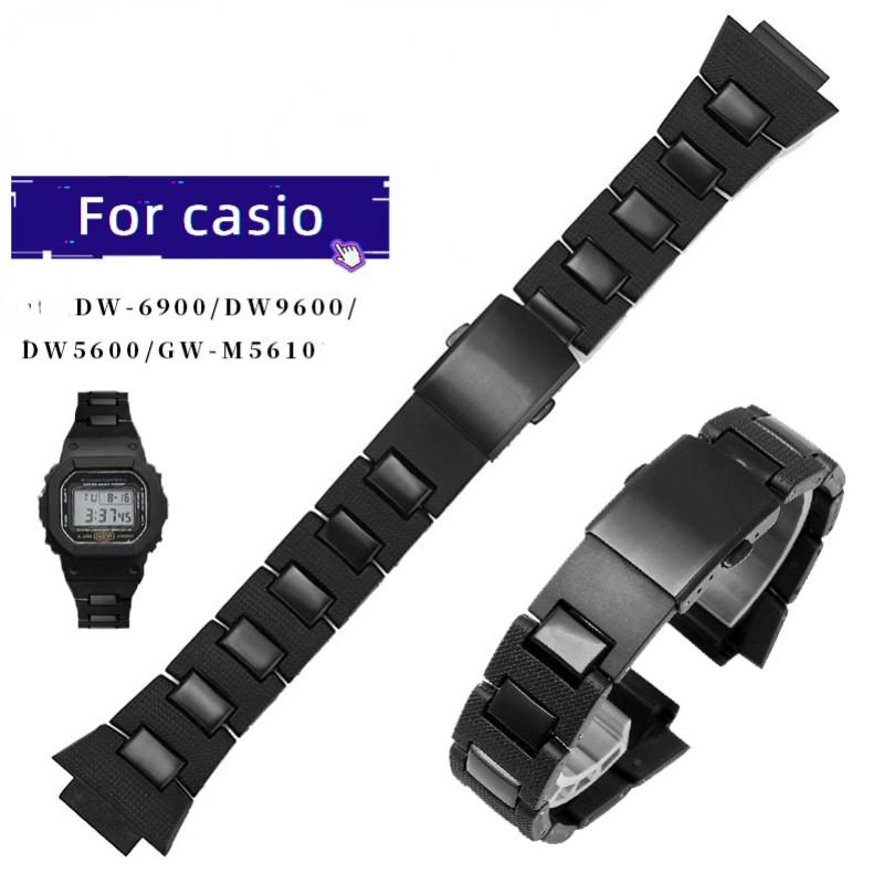 Pro Casio G-SHOCK DW-5600 DW6900 DW9600 GW-M5610 Černý Plastový Řemínek Hodinek Zakřivený konec 16mm Pánský Náramek Hodinkové Příslušenství