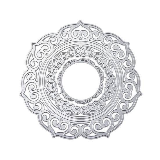 

Детский цветочный дизайн круглой формы, тиснение, резка, сделай сам, трафарет для скрапбукинга, форма серебряный