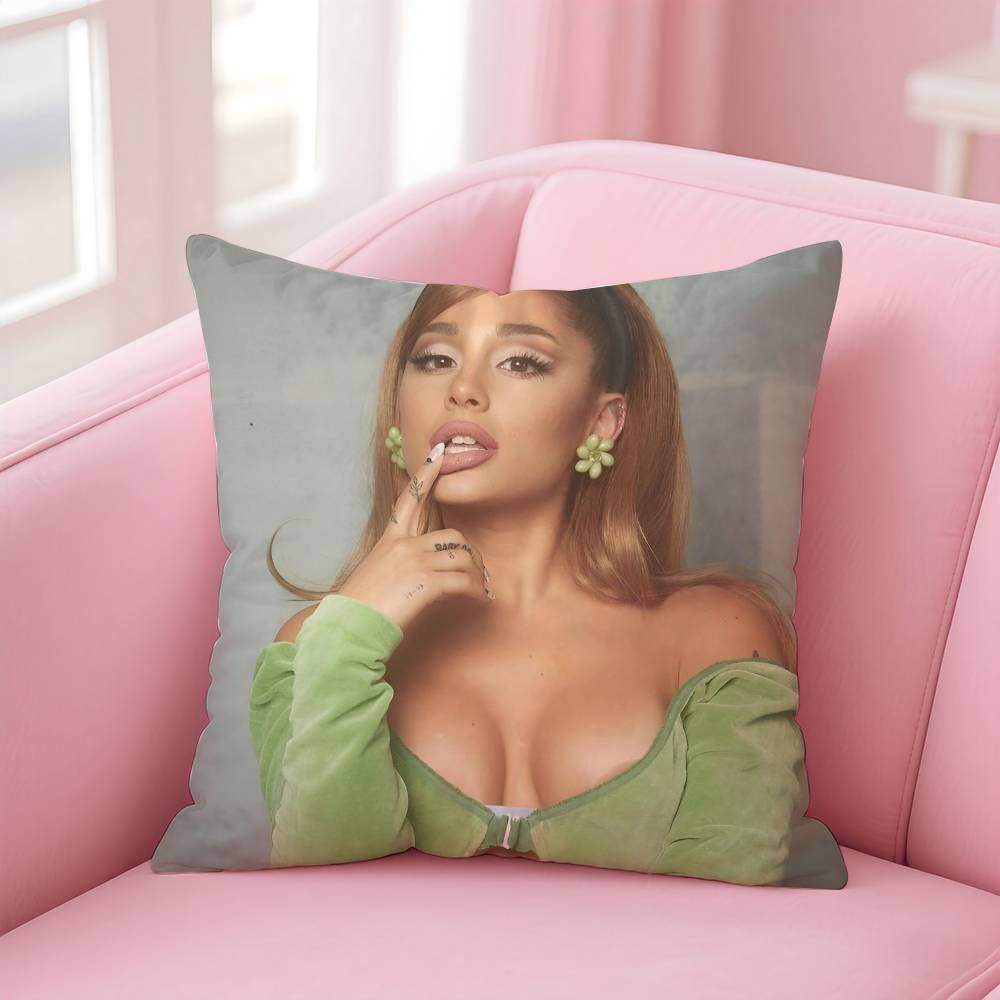 Hot Singers A-Ariana GranSde Fashion Pillow Case Comfort Sofa Bed Silky Elegant Invisible Zipper Custom Decorative Cushion Cover