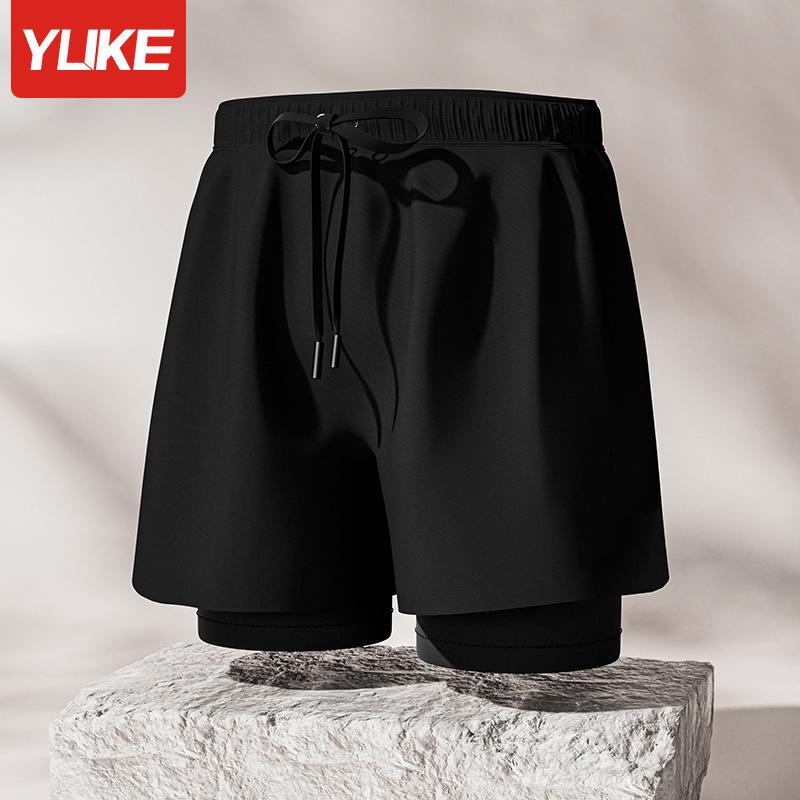 Herren Doppellagige Square-Leg Badehose - Fünf-Punkt-Stil, Anti-Peinlichkeit, Professionelle Strandbekleidung für Erwachsene.