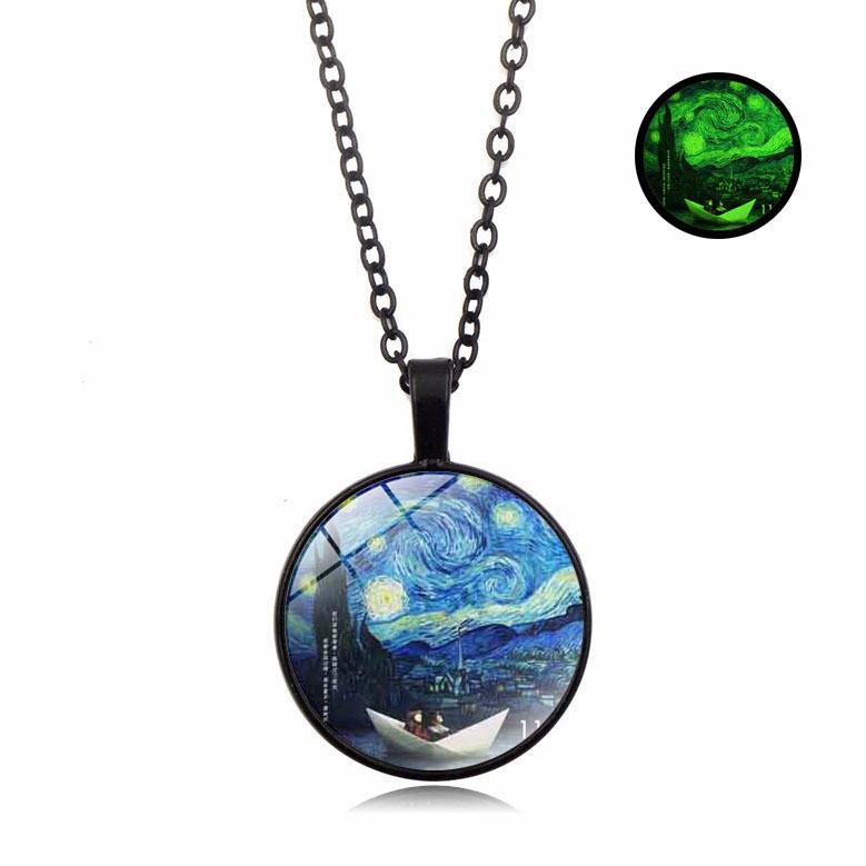 Unisex Van Gogh Starry Night Necklace Inspired By Classic Art And Modern Fashion