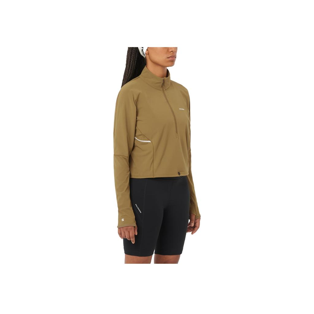 SALOMON Sense Aero Hybrid Cropped Windproof Waterproof Warm Soft Skin-Friendly Practical Hoodie Women Hoodies C26415