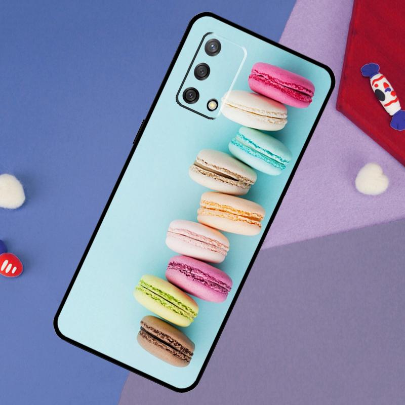 Dessert Ice Cream Macaron Food Case For Oppo A6 Pro A5 A18 A38 A58 A78 A98 A54 A74 A94 A17 A57 A80 A60 A40 A96 A76 A16 A15