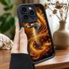 Phone Case: 2D Flat Design Suitable for iPhone 18 17 16 15 14 13 Pro Tiered Protective Case, Flame Spirit Fox, Christmas and Halloween Gift