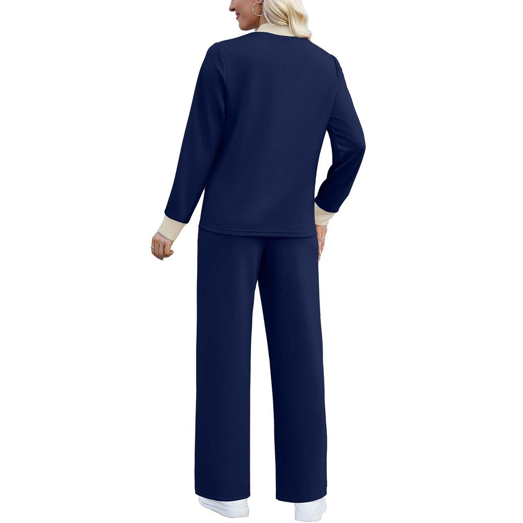 Damen Weihnachtsdruck Pyjama-Set, Seidiges Langarm-Knopfleisten-Schlafanzug-Set