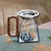 Japansk värmebeständig tekanna i glas med handtag & rättvisekopp – Glas teservis för bryggning