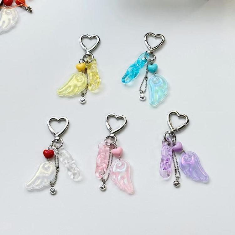 Handcrafted Beads Keychain Ornament Wing Charm Multicolor Hanging Decoration Pendant For Women Men
