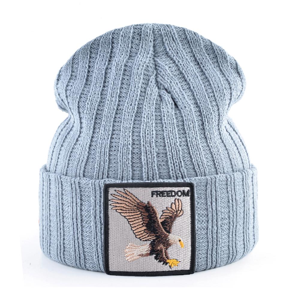 Hats For Knitted Fashion New Men Women Wolf Pattern Skullies Beanies Unisex Knitting Streetwear Hip Hop Bonnet Caps Kpop Gorras