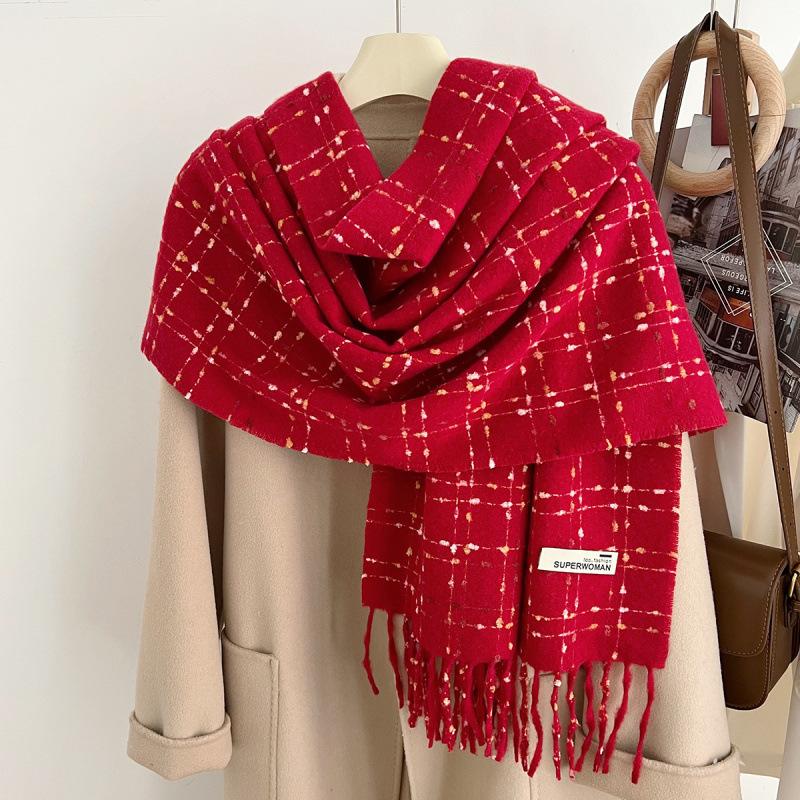New Women'S Scarf Winter Birthday Gift Imitation Cashmere Neck Thickened Warm And Cold Proof Fashion
