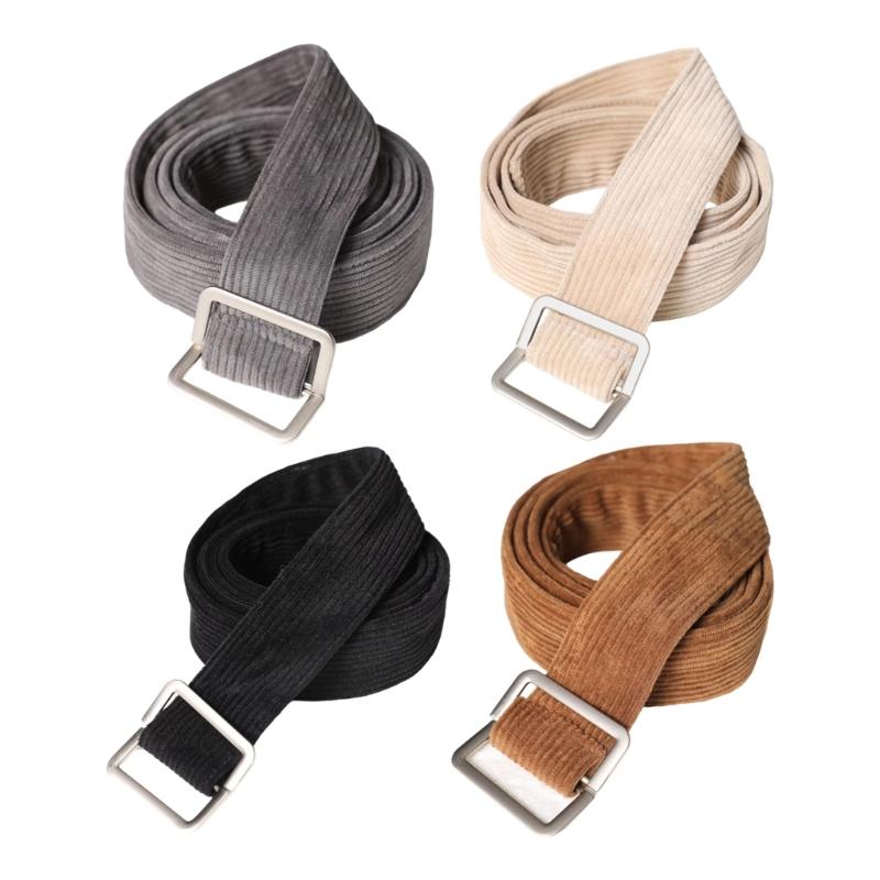 Corduroy Belt For Men And Women Soft Adjustable Waist Strap Simple Style Comfortable Practical Everyday Wear