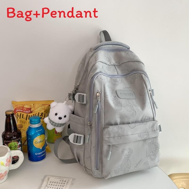 Nylon School Backpack For Girls And Boys With Design And Animal Print For Middle School Use