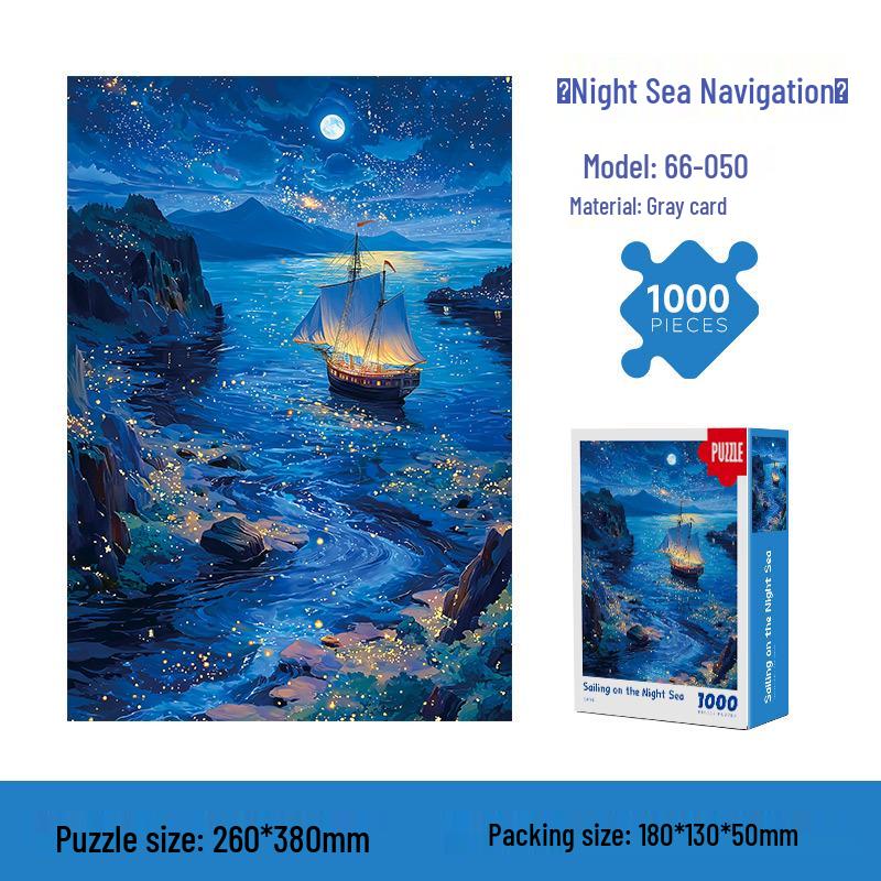 1000-Piece Cartoon Jigsaw Puzzle for Adults and Kids - Challenging Educational Stress Relief Toy Gift