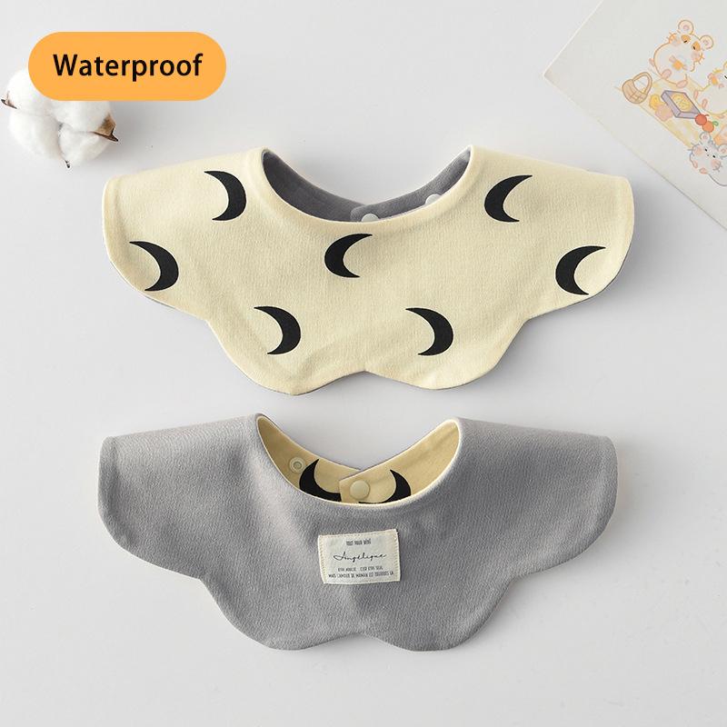 New Waterproof Two-sided Usable Baby Feeding Drool Bib Infants Wave Petal Saliva Towel Soft Burp Cloth For Toddler Kids Bibs