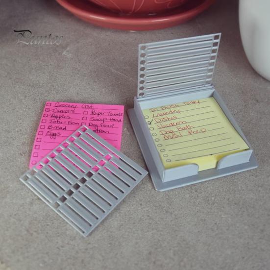 2Pcs Sticky Note Dispenser Holders High Durability Smooth Edge Burr Free Multifunctional Sticky Note Holder with Stencil
