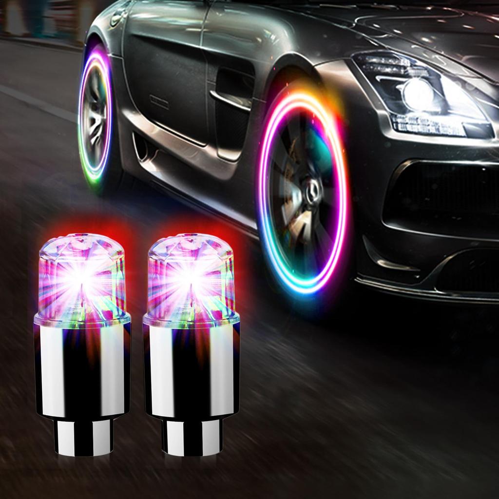 2PCS Universal Motorcycle Wheel Spoke Light Waterproof LED Bicycle NeonLight Car Tire Caps Flash Lamp For Car Motorcycle Bicycle
