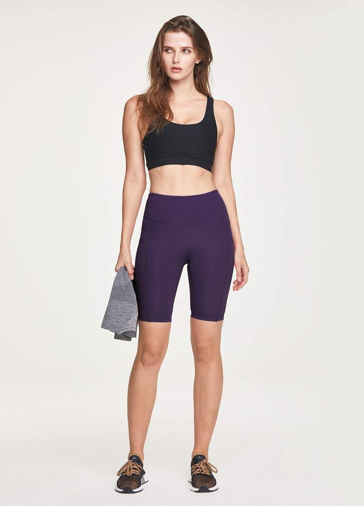 Atica Yoga Shorts with High Perfect for Gym and Solid Women's 8-inch Pockets, Waist, Sweat-Wicking, Quick-Drying, Stretchy, Breathable, Yoga, Pilates,