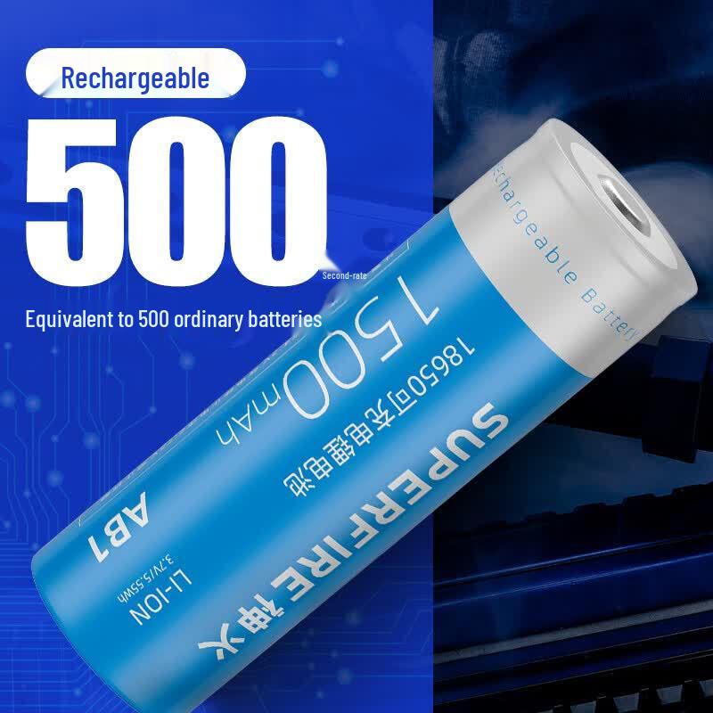 Superfire AB1 1500mAh 18650 Rechargeable Lithium Battery