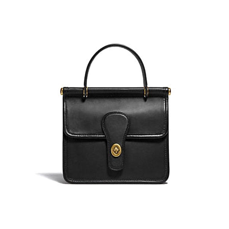 

New COACH Leather Shoulder Bag Crossbody Bag Handbag Small Size Women s Black 5789-B4BK 17.8*7.6*16.5CM