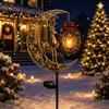 Solar Stake Lights for Walkways Christmas Crescent Light Moon Snowman Garden Waterproof Night Scene Atmosphere LED Pathway Lamp Outdoor Yard