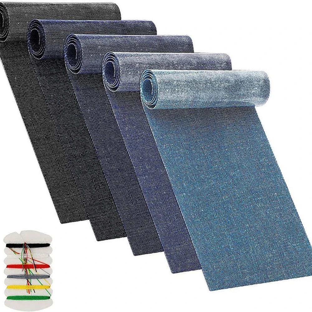 Denim Repair Patches Roll Iron On For Clothes Jackets Pants Jean Elbow Clothing Badges Apparel Accessories