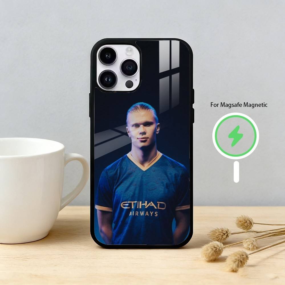 Football Star E-Erling H-Haaland Phone Case For iPhone 17,16,15,14,13,12,Plus,Pro,Max For Magnetic Wireless Charge iPhone17Promax