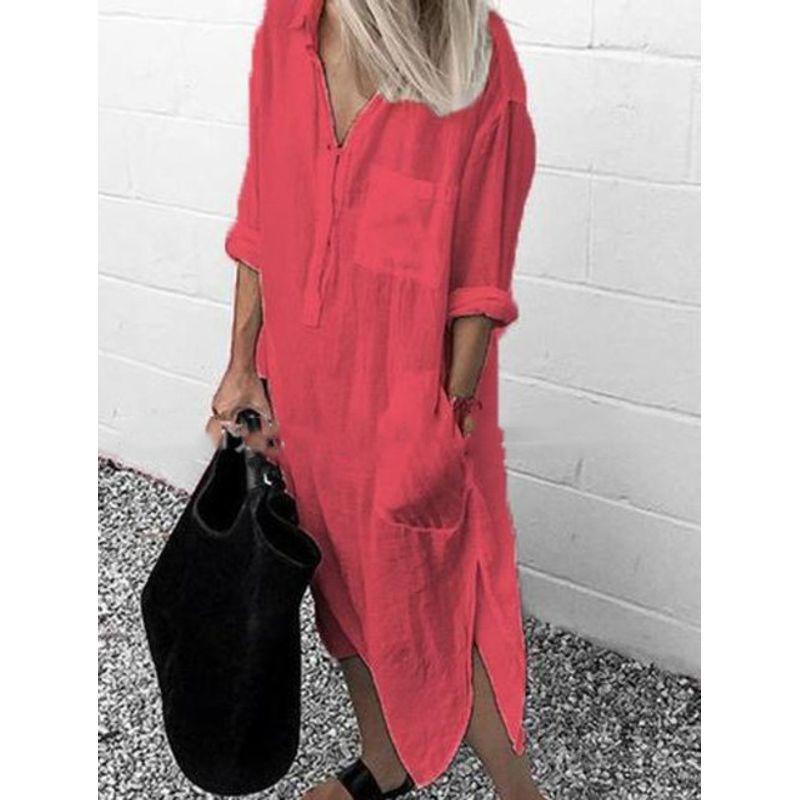 Dress Elegant Solid Color Office Women Simple Slit Outerwear